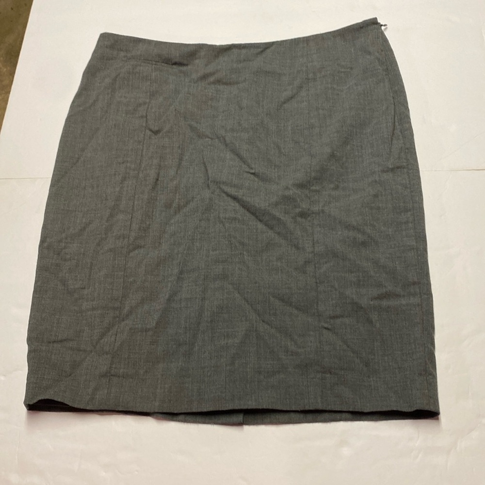 Victor Alfaro Skirt Gray Wool Blend Pencil Side Zip Lined Split Midi/Knee 14